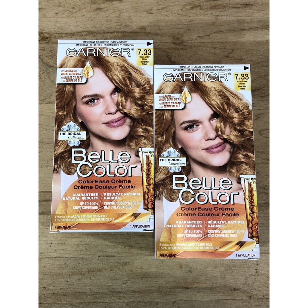 2 PACK ~ Garnier Belle Color Hair Dye Permanent 7.33 Honey Amber Blond NEW